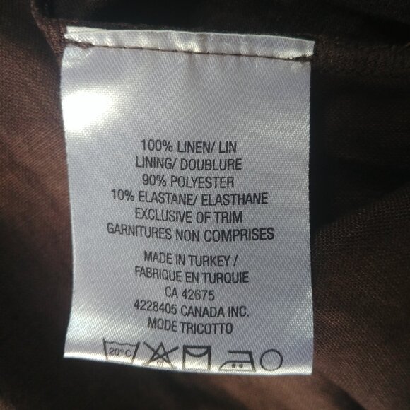 Jane & John brown white patchwork linen dress lagenlook size XL - Picture 11 of 15